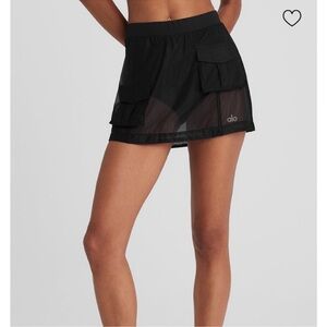 ALO Yoga Black Skater Mini Skirt